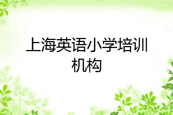 上海英语小学培训机构