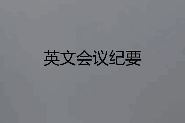 英文会议纪要