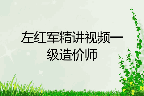 左红军精讲视频一级造价师