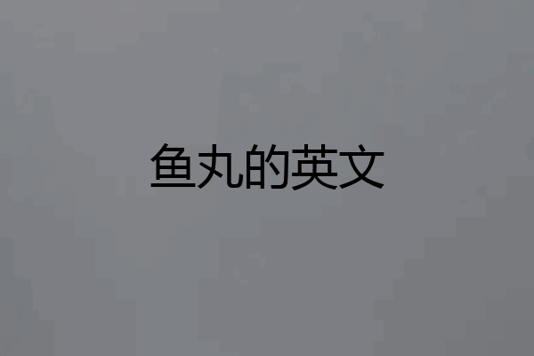 鱼丸的英文