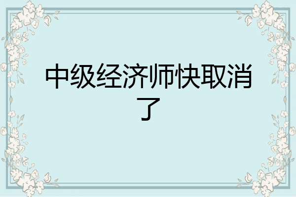 中级经济师快取消了