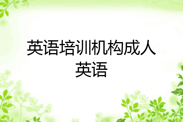 英语培训机构成人英语