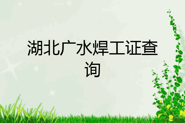湖北广水焊工证查询