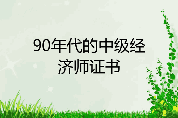 90年代的中级经济师证书