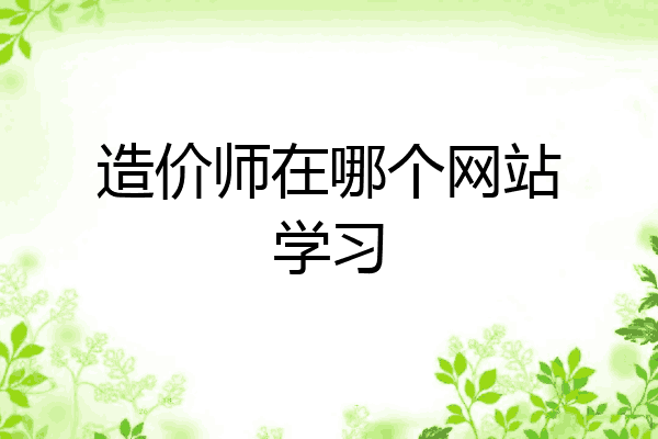 造价师在哪个网站学习