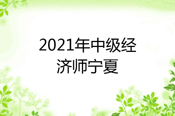2021年中级经济师宁夏