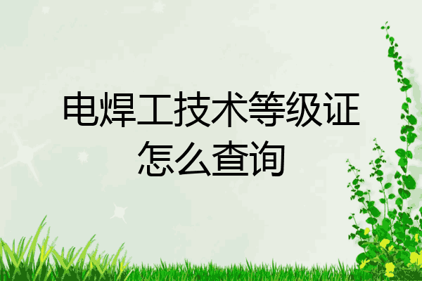 电焊工技术等级证怎么查询