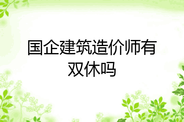 国企建筑造价师有双休吗