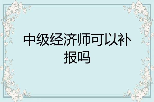 中级经济师可以补报吗