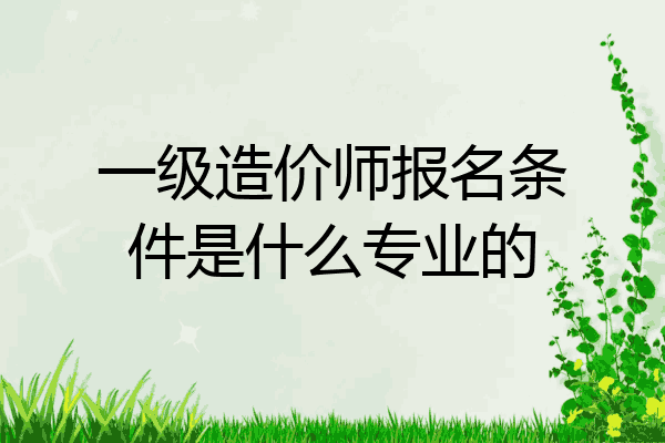 一级造价师报名条件是什么专业的