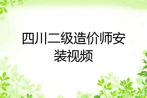 四川二级造价师安装视频