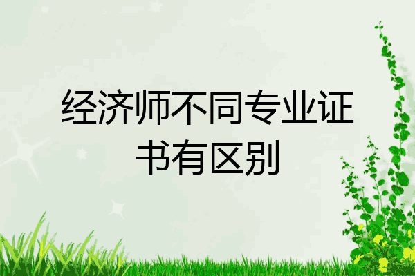 经济师不同专业证书有区别
