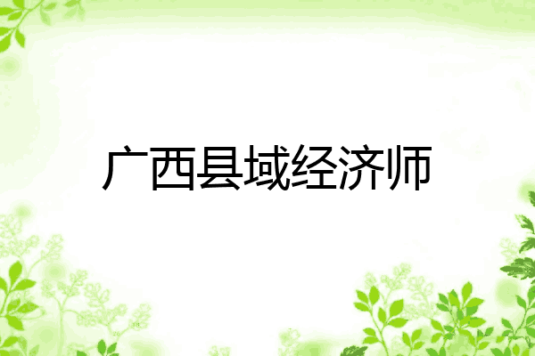 广西县域经济师