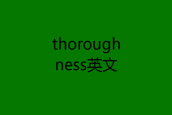 thoroughness英文