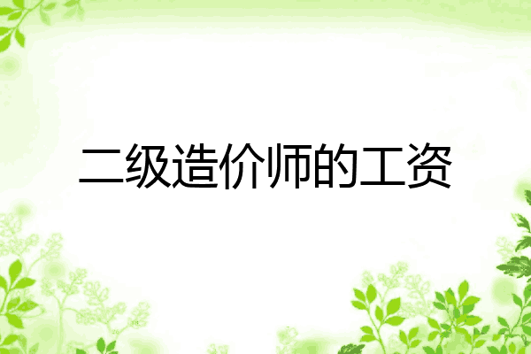 二级造价师的工资