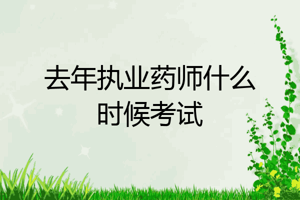 去年执业药师什么时候考试