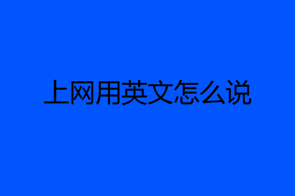 上网用英文怎么说