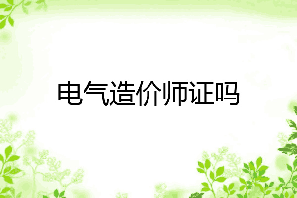 电气造价师证吗