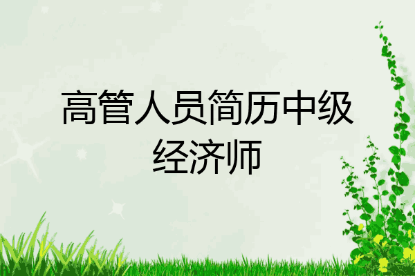 高管人员简历中级经济师