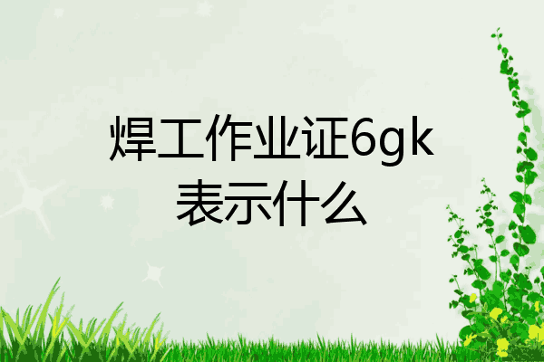焊工作业证6gk表示什么
