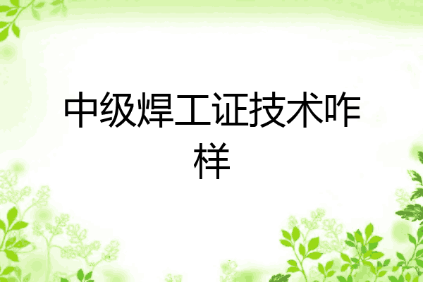 中级焊工证技术咋样