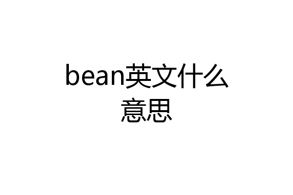bean英文什么意思