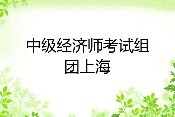 中级经济师考试组团上海