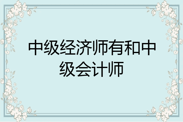 中级经济师有和中级会计师