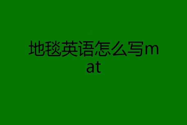 地毯英语怎么写mat