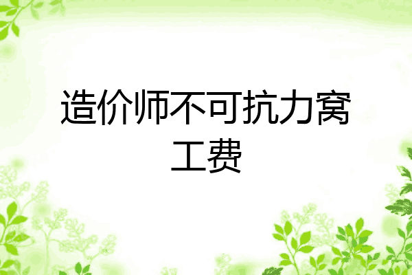 造价师不可抗力窝工费