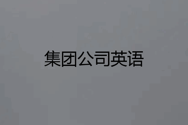 集团公司英语