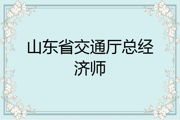 山东省交通厅总经济师