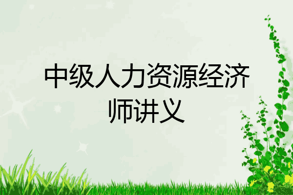 中级人力资源经济师讲义