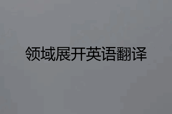 领域展开英语翻译