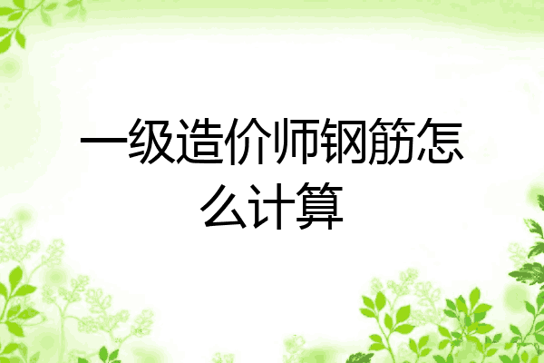 一级造价师钢筋怎么计算