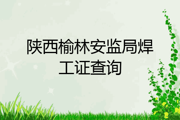 陕西榆林安监局焊工证查询