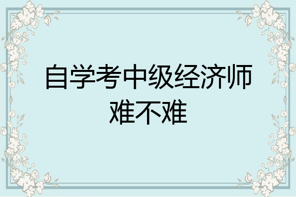 自学考中级经济师难不难