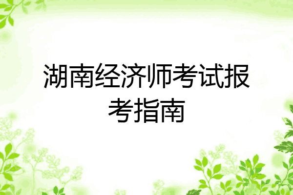 湖南经济师考试报考指南