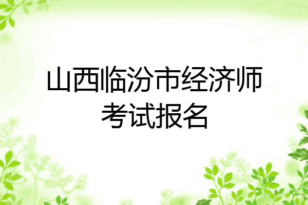 山西临汾市经济师考试报名