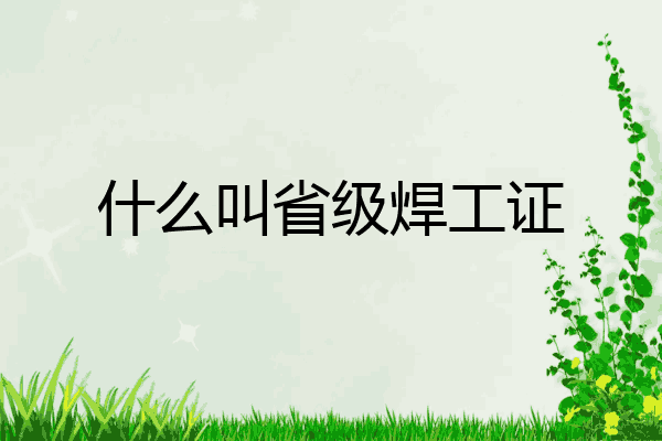 什么叫省级焊工证