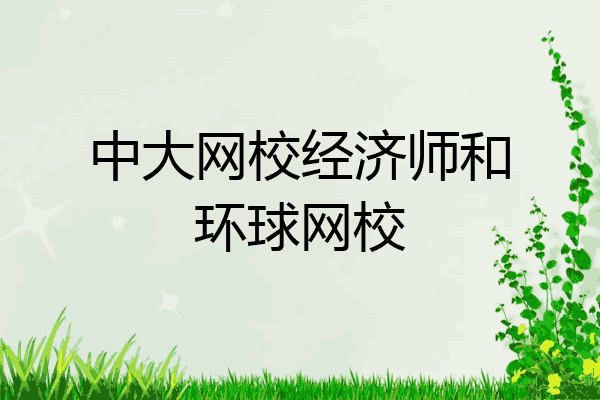 中大网校经济师和环球网校