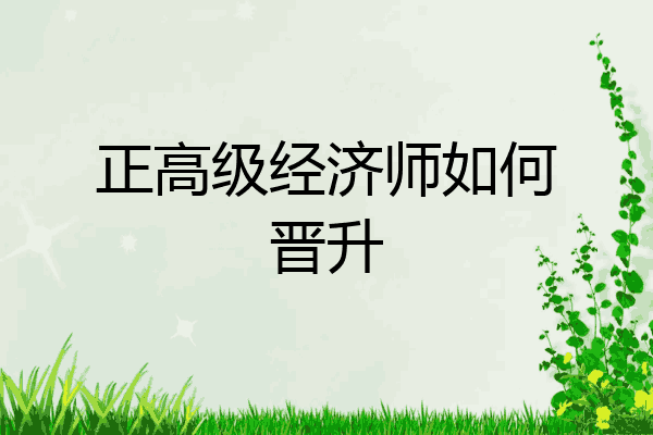 正高级经济师如何晋升