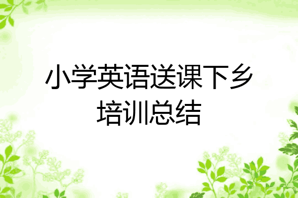小学英语送课下乡培训总结