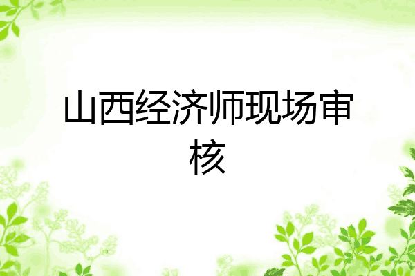 山西经济师现场审核