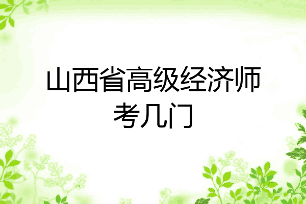 山西省高级经济师考几门