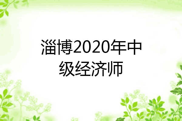 淄博2020年中级经济师
