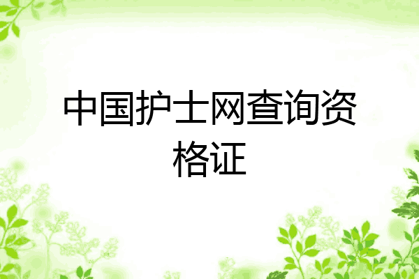 中国护士网查询资格证