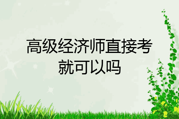 高级经济师直接考就可以吗