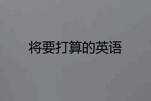 将要打算的英语
