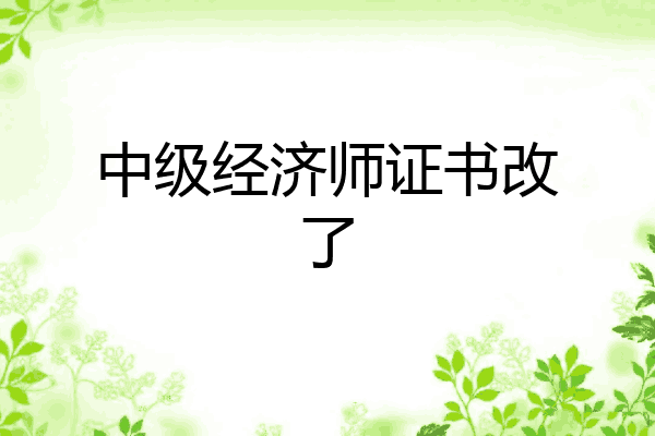 中级经济师证书改了
